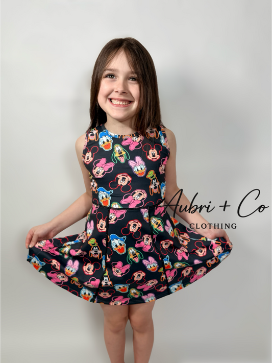 Neon Friends Athletic Yoga Dress + Short Set