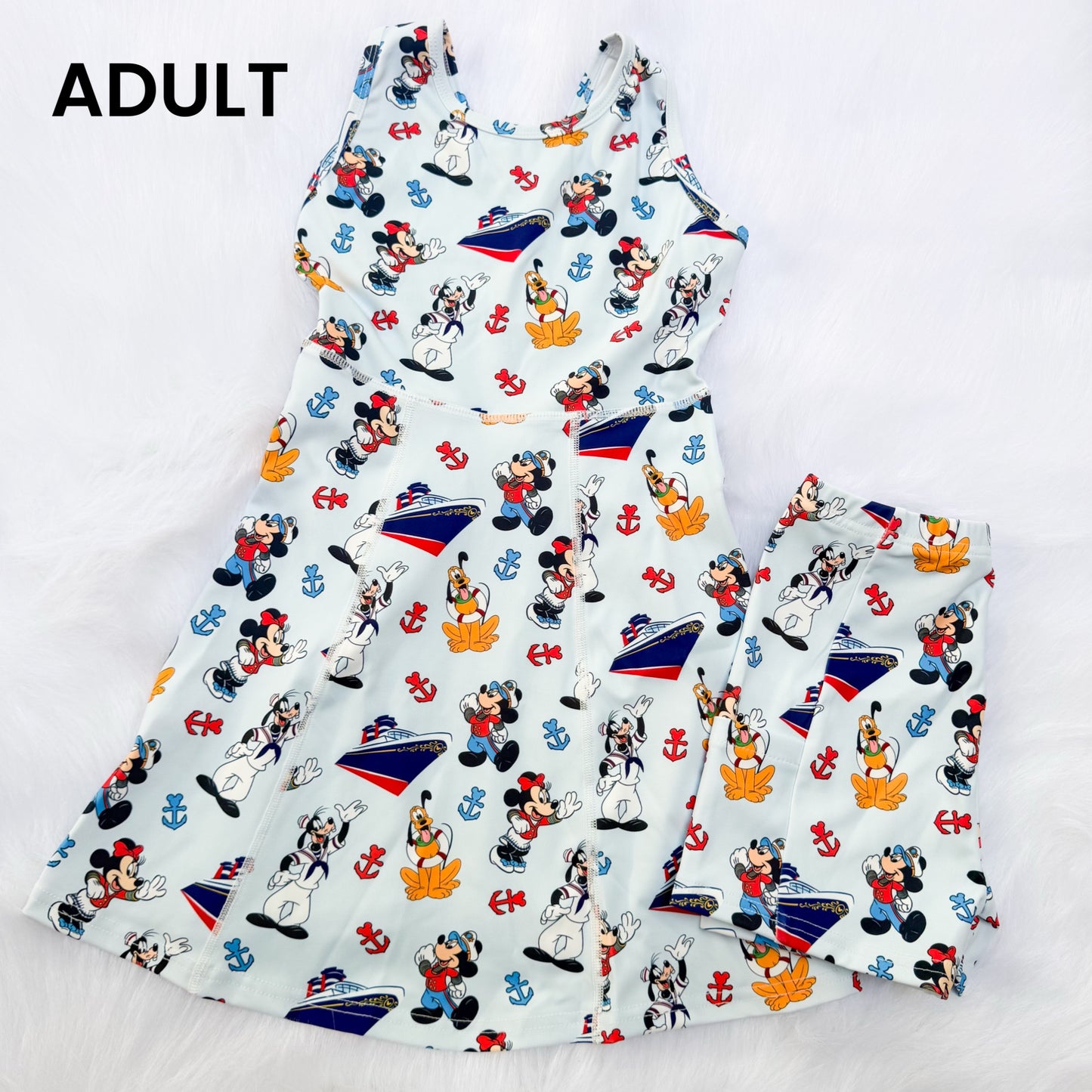 ADULT Cruise Athletic Yoga Dress + Short Set