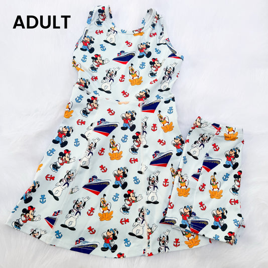 ADULT Cruise Athletic Yoga Dress + Short Set