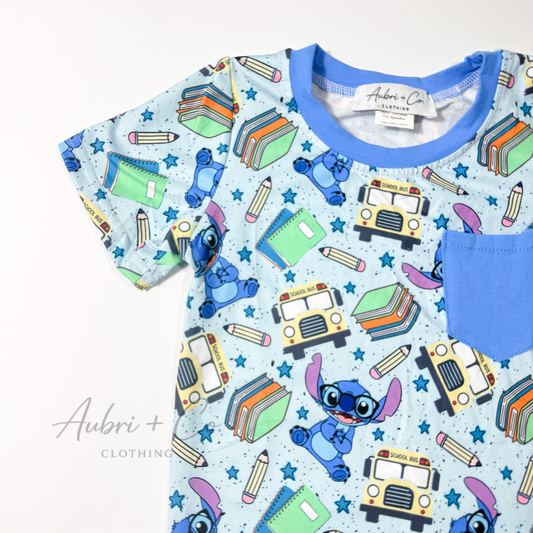 Blue School Alien Pocket Tee