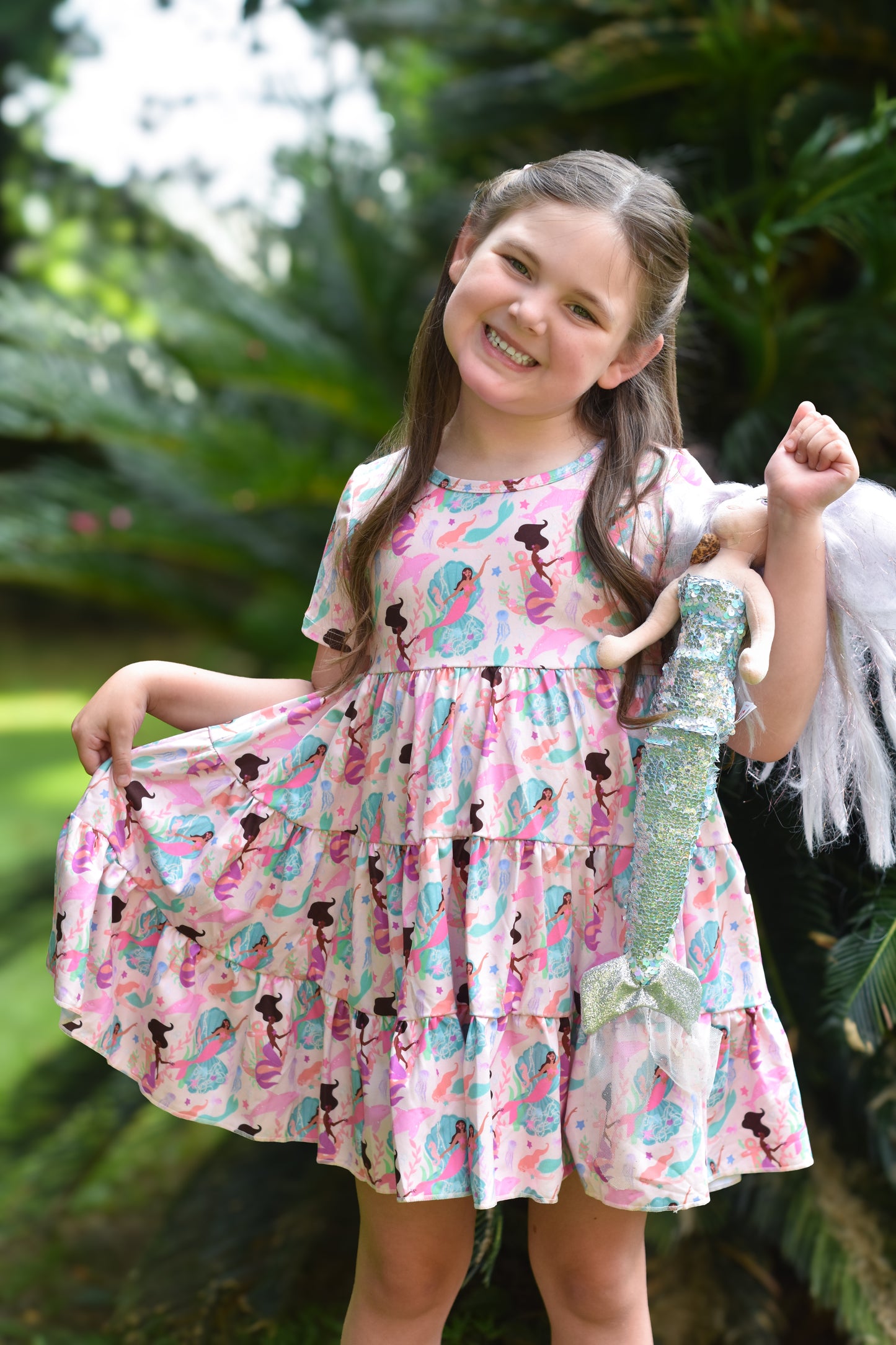 Merbabe Tiered Twirl Dress