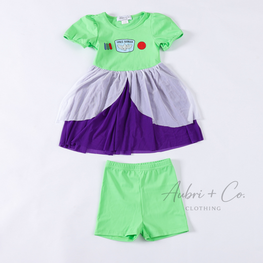 Space Ranger Athletic Yoga Tulle Short Set