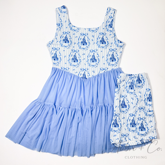 ADULT Meet Me at the Castle Yoga Tulle Dress + Short Set