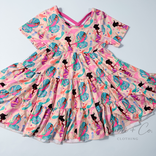 Merbabe Tiered Twirl Dress
