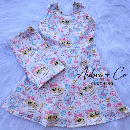 Pink Magic on Main St. Athletic Yoga Dress + Short Set