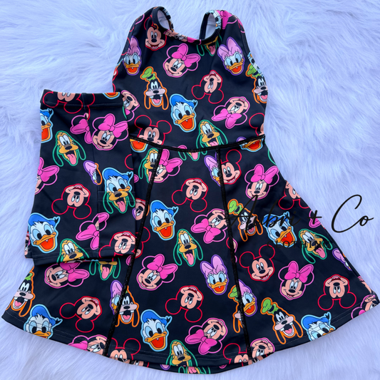 Neon Friends Athletic Yoga Dress + Short Set