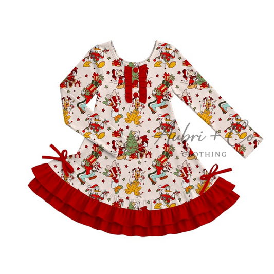 Merry Mouse Friends Ruffle Pajama Dress