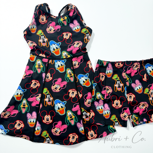 Neon Friends Athletic Yoga Dress + Short Set