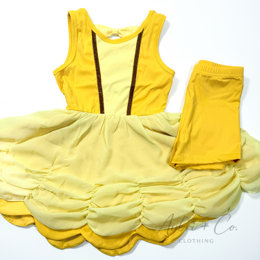 Book Princess Bow Back Athletic Yoga Dress + Short Set