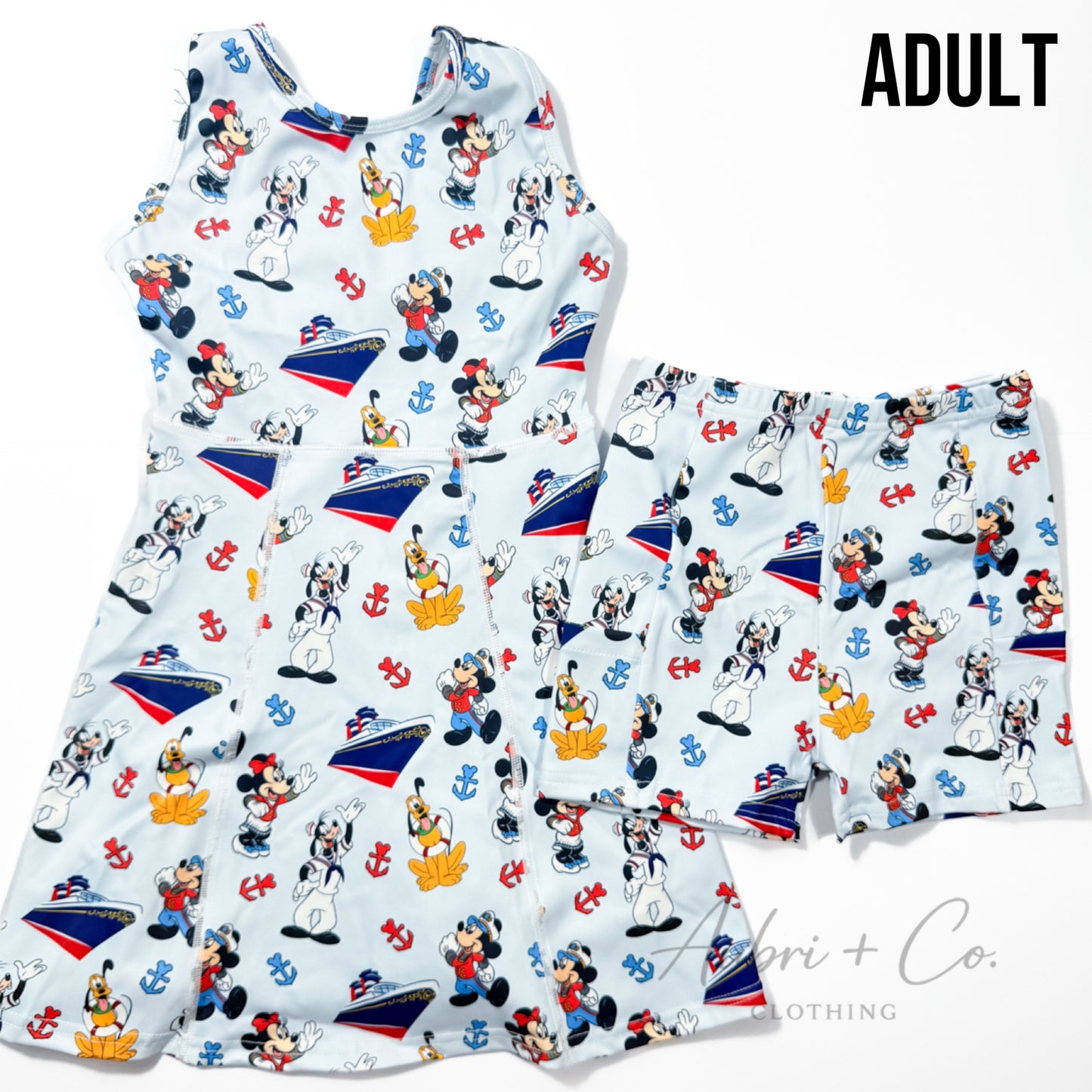 ADULT Cruise Athletic Yoga Dress + Short Set