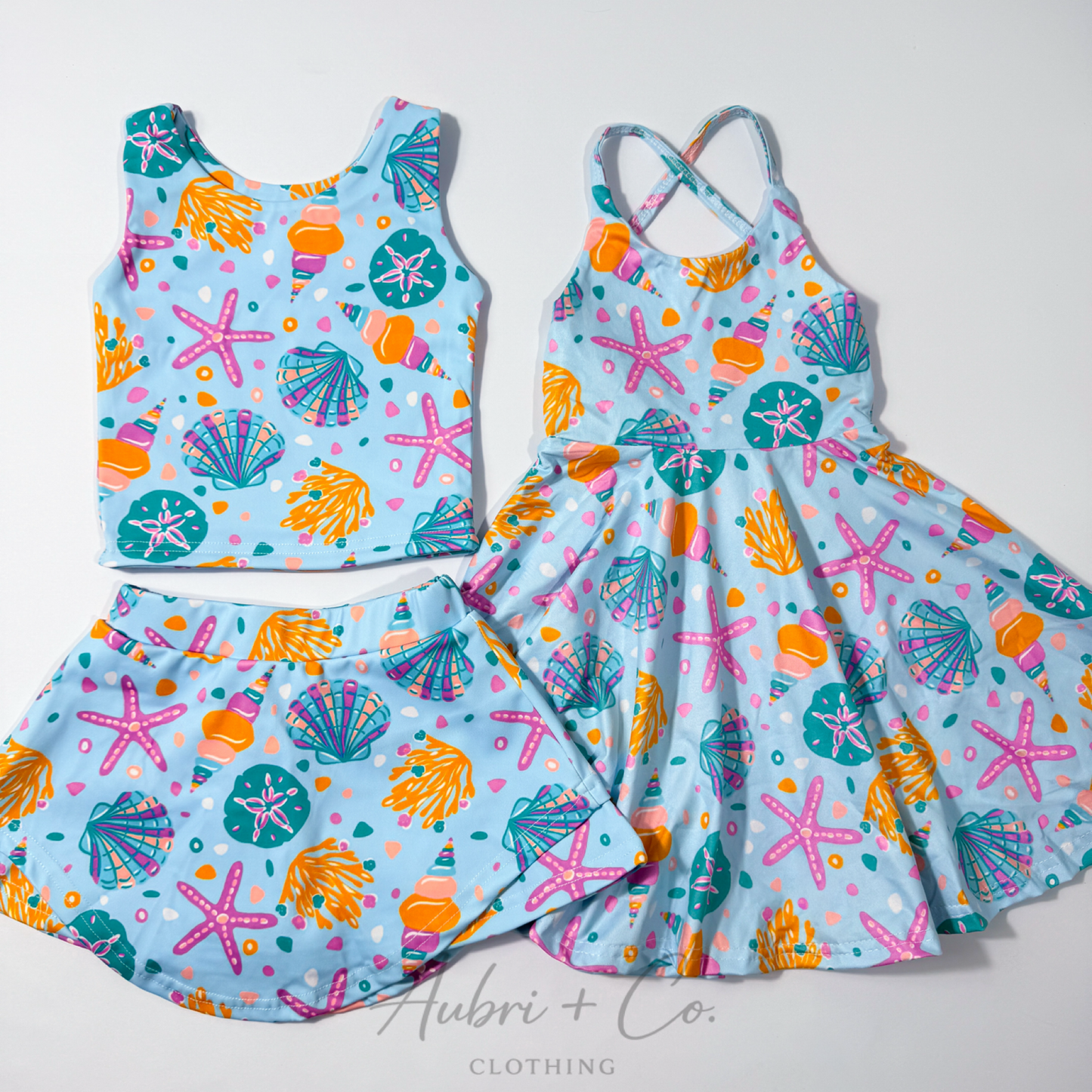 Seashell Treasures Yoga Crop Skort Set