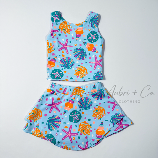 Seashell Treasures Yoga Crop Skort Set