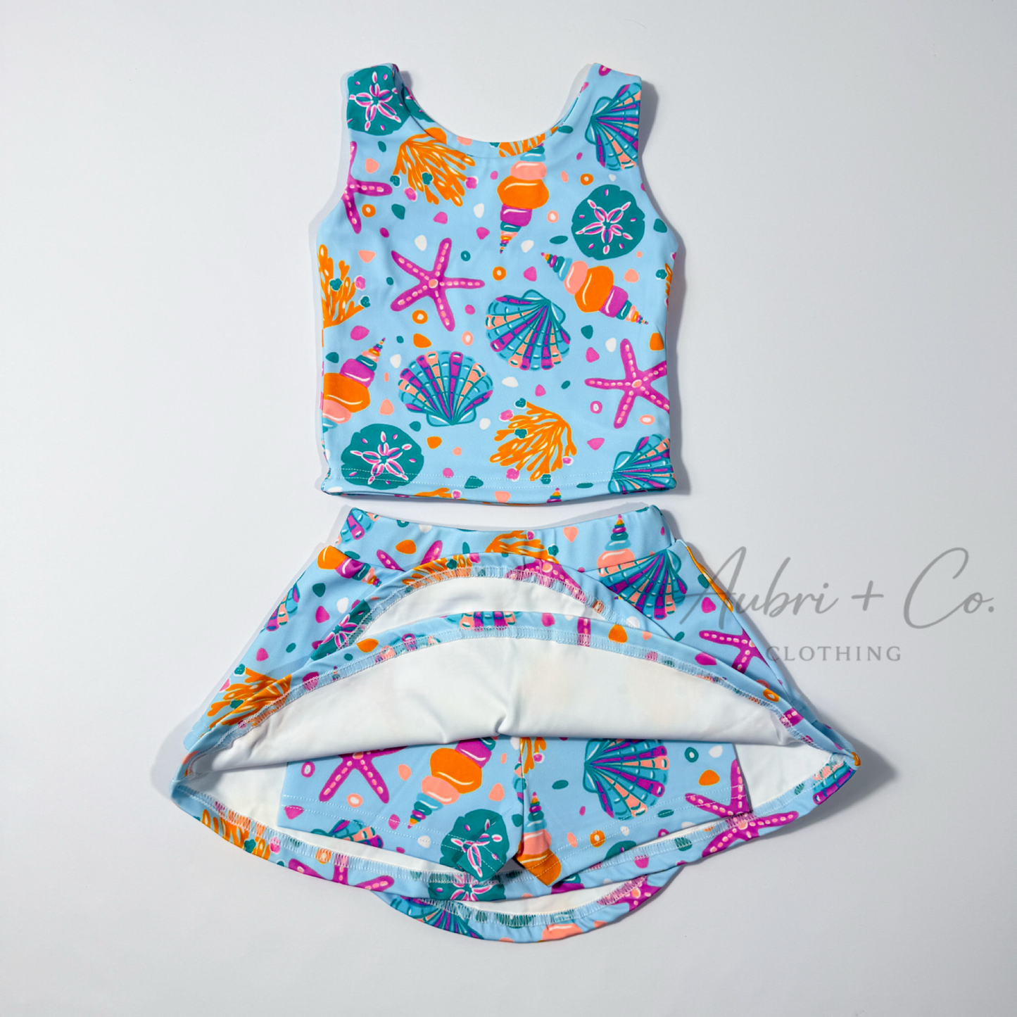 Seashell Treasures Yoga Crop Skort Set