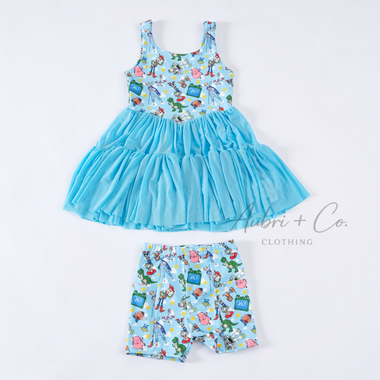 Toy Box Tulle Athletic Yoga Dress + Short Set