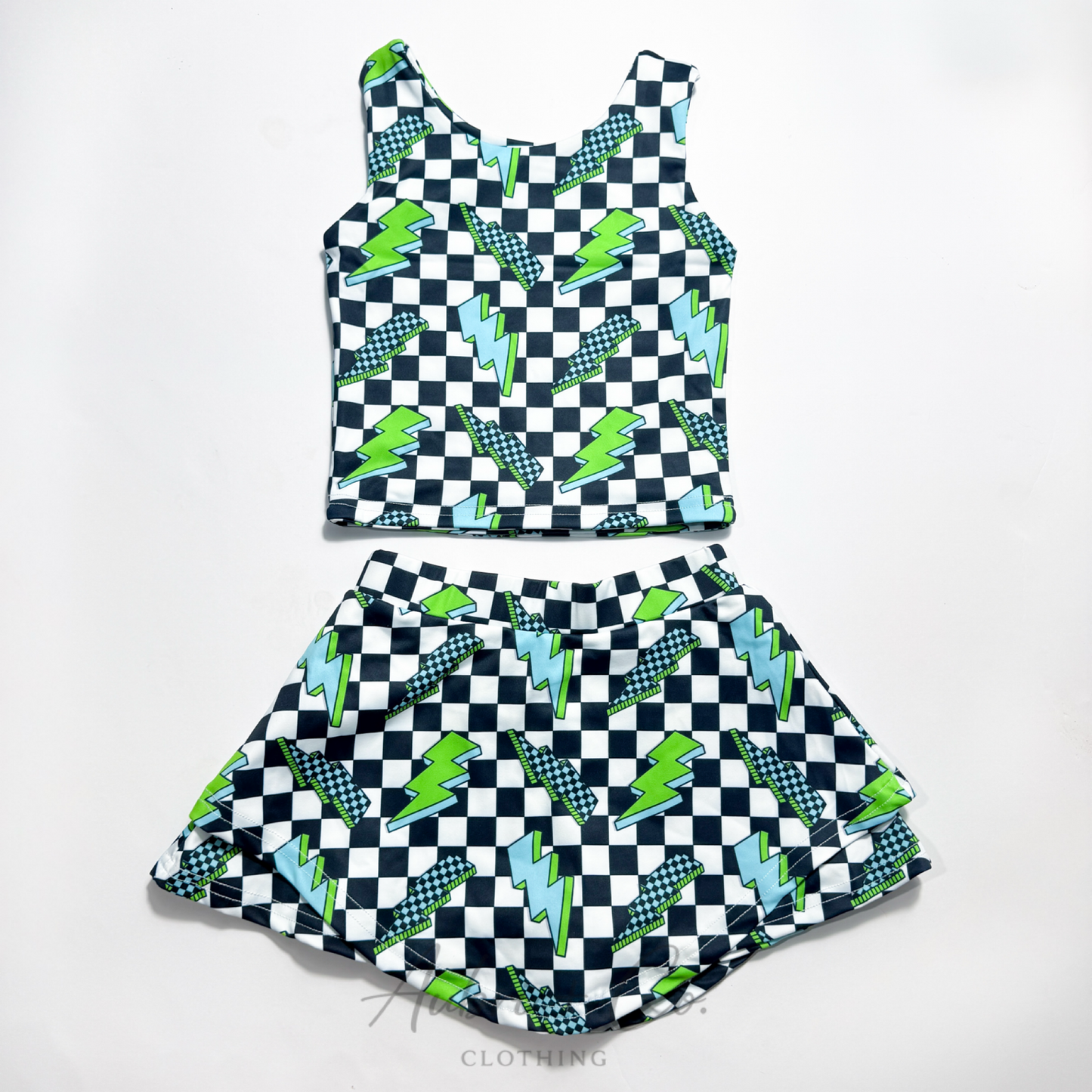 Electric Riot Yoga Crop Skort Set