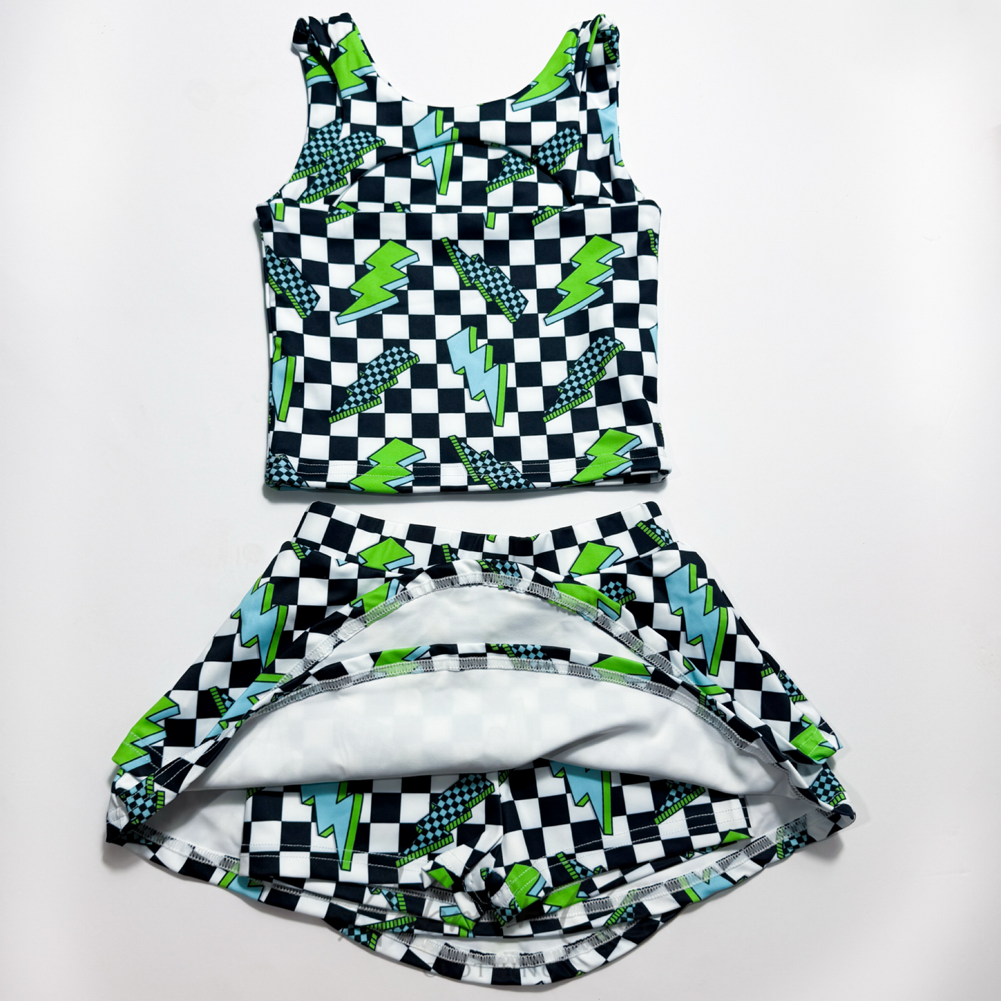 Electric Riot Yoga Crop Skort Set