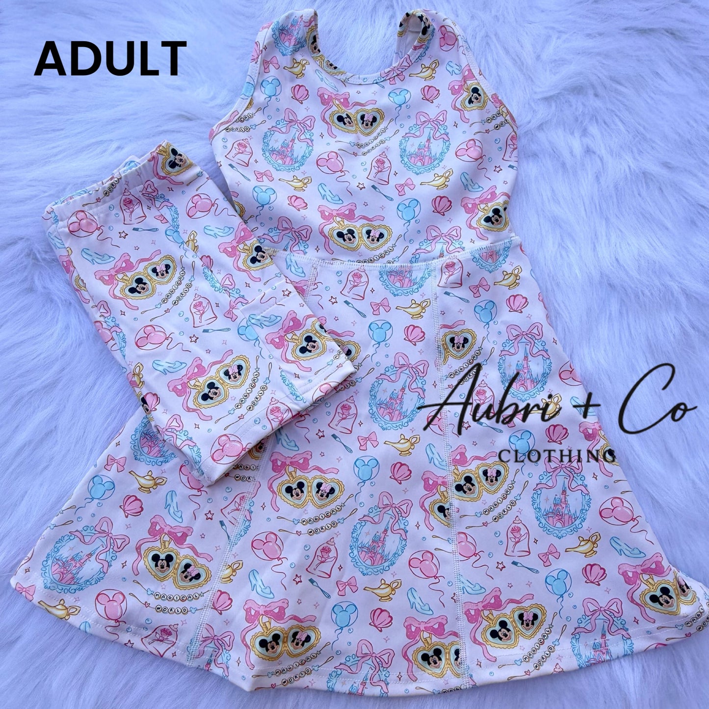 ADULT Pink Magic on Main St Athletic Yoga Dress + Short Set