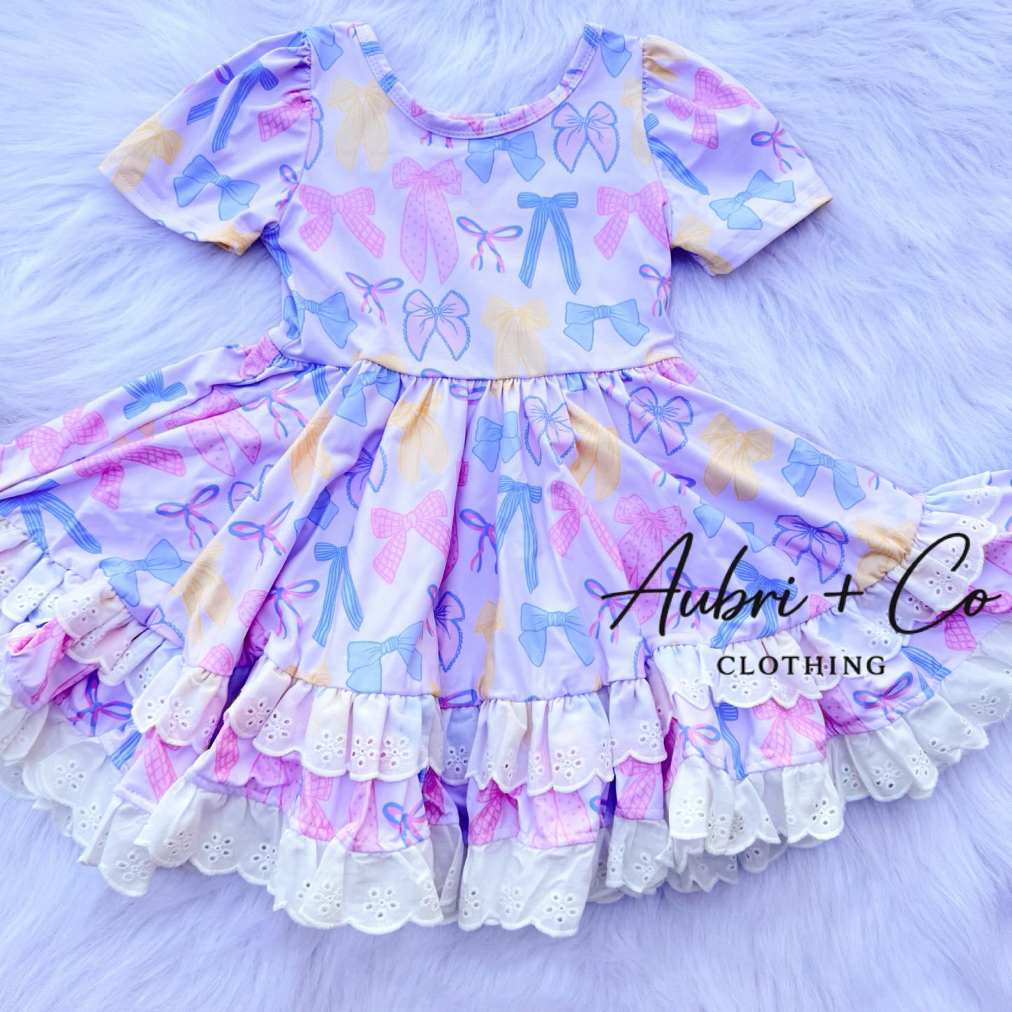 Pastel Bows Lace Dress