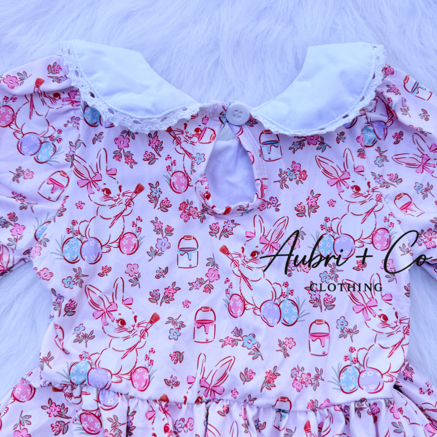 Vintage Bunny Lace Collar Dress