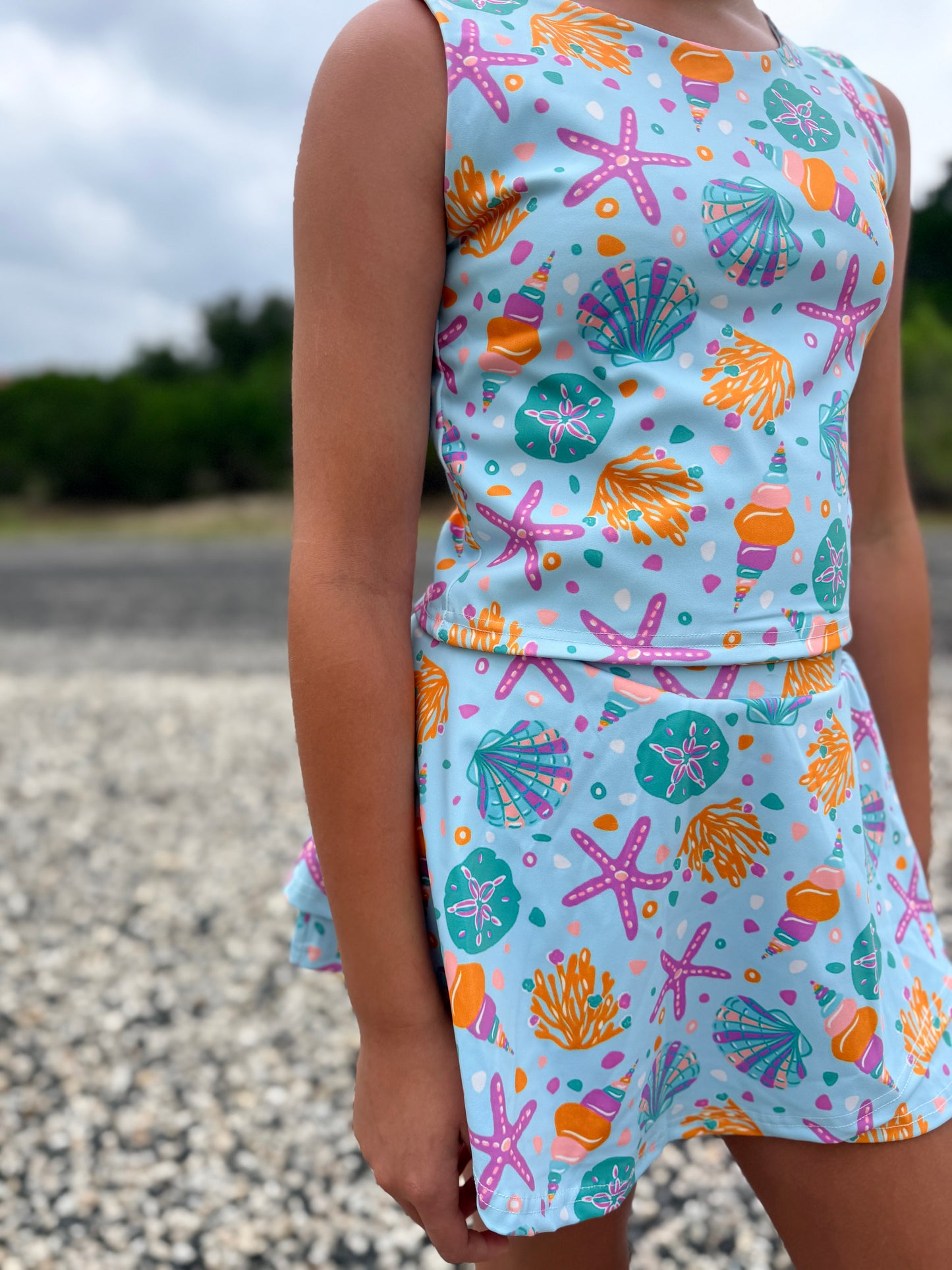 Seashell Treasures Yoga Crop Skort Set